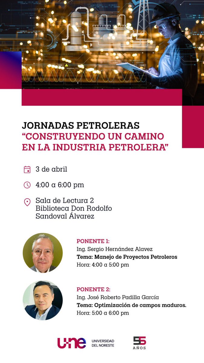 Grata oportunidad de compartir una ponencia con los estudiantes de la carrera de Ingeniería Petrolera de la Universidad del Noreste. 

En <a href="/Geoteco1/">Geoteco</a> , es un gusto contribuir al desarrollo del talento joven que dará forma al futuro del sector energético.