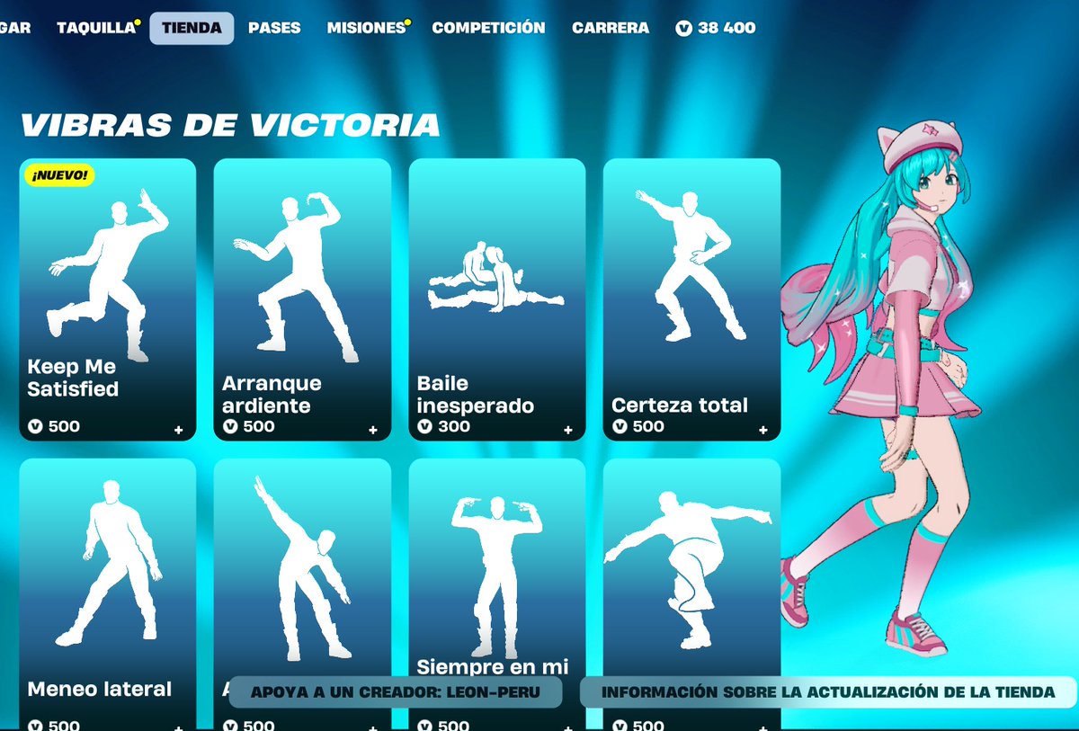 LeonPeruStore's tweet image. 𝐅𝐎𝐑𝐓𝐍𝐈𝐓𝐄 𝐒𝐊𝐈𝐍 𝐕𝐈𝐀 𝐑𝐄𝐆𝐀𝐋𝐎 𝐒/ 𝟏.𝟓𝟎 Tienda 06/04📷
Los regalos de skin, mochilas, picos y otros que están en la tienda de FORTNITE. Yo te los envió vía a tu cuenta !!