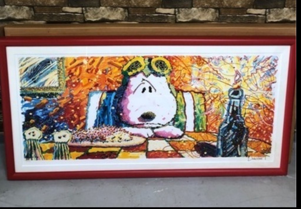 スヌーピーお好きな方いらっしゃいますか？
当社に現在トムエバーハートの絵画の在庫あります。
当時100万円した大変貴重な絵画です。
気になる方はお気軽にお声掛けください😊
