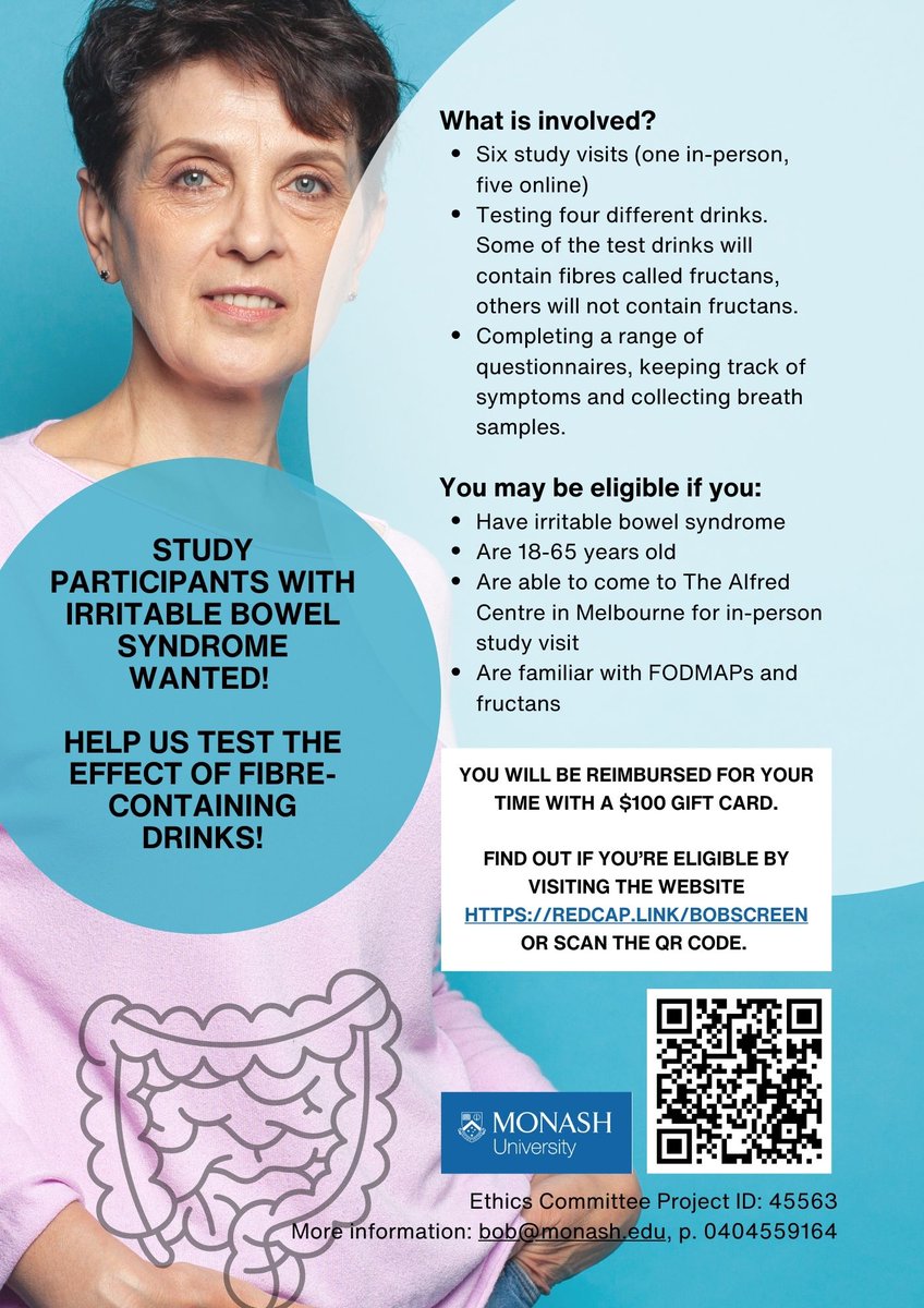 Heidi Staudacher PhD AdvAPD (@hmstaudacher) on Twitter photo Ramping up recruitment efforts for our Body and Brain in IBS trial. 
If you have IBS and live in Melbourne, please consider this study!👇👇 Ramping up recruitment efforts for our Body and Brain in IBS trial. 
If you have IBS and live in Melbourne, please consider this study!👇👇
