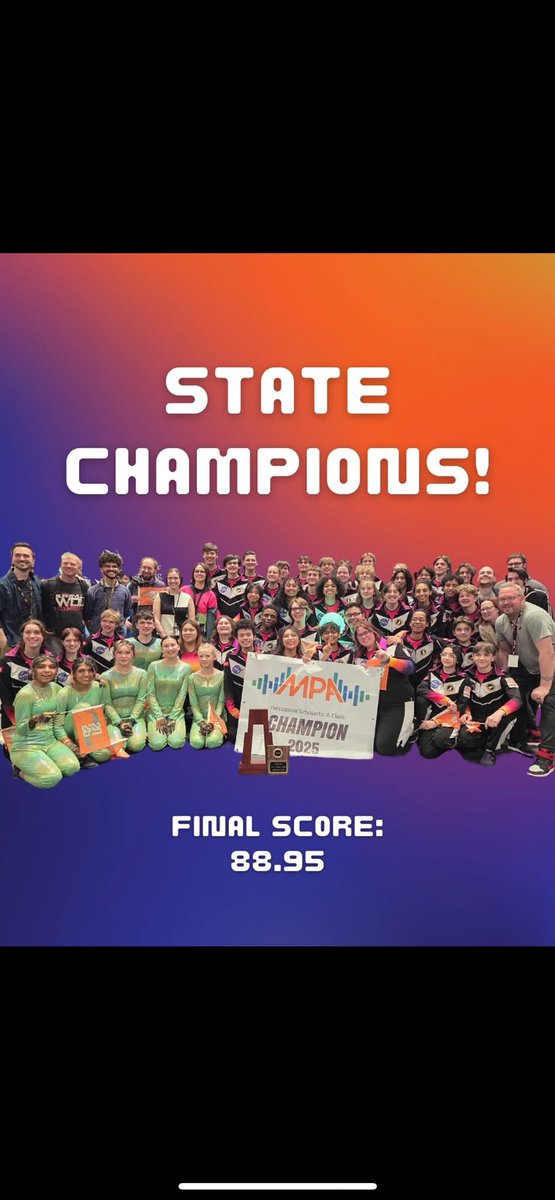 Presenting the 2025 MPA Percussion State Champions- The Blaze! 

They also won the Fan Favorite award !!

Congrats to their staff led by Mr. Connell! #one91