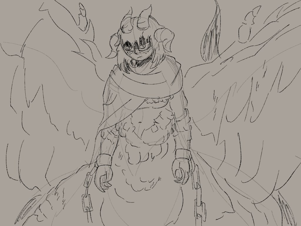 quick sketch of my dnd campaign version of chimera falin
#dungeonmeshi