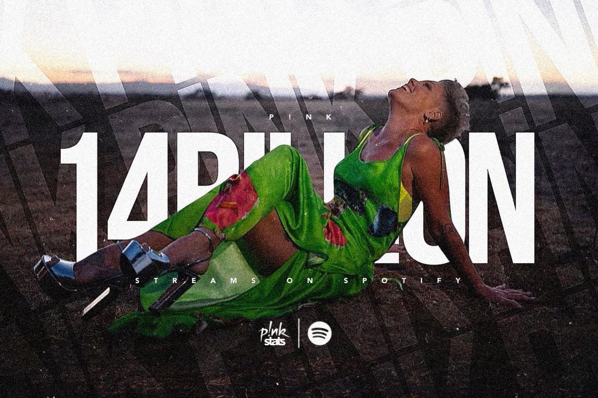 🎧 | P!nk has now crossed the 14 billion streams mark on Spotify.

— She becomes the 4th pre digital era female act to do so!