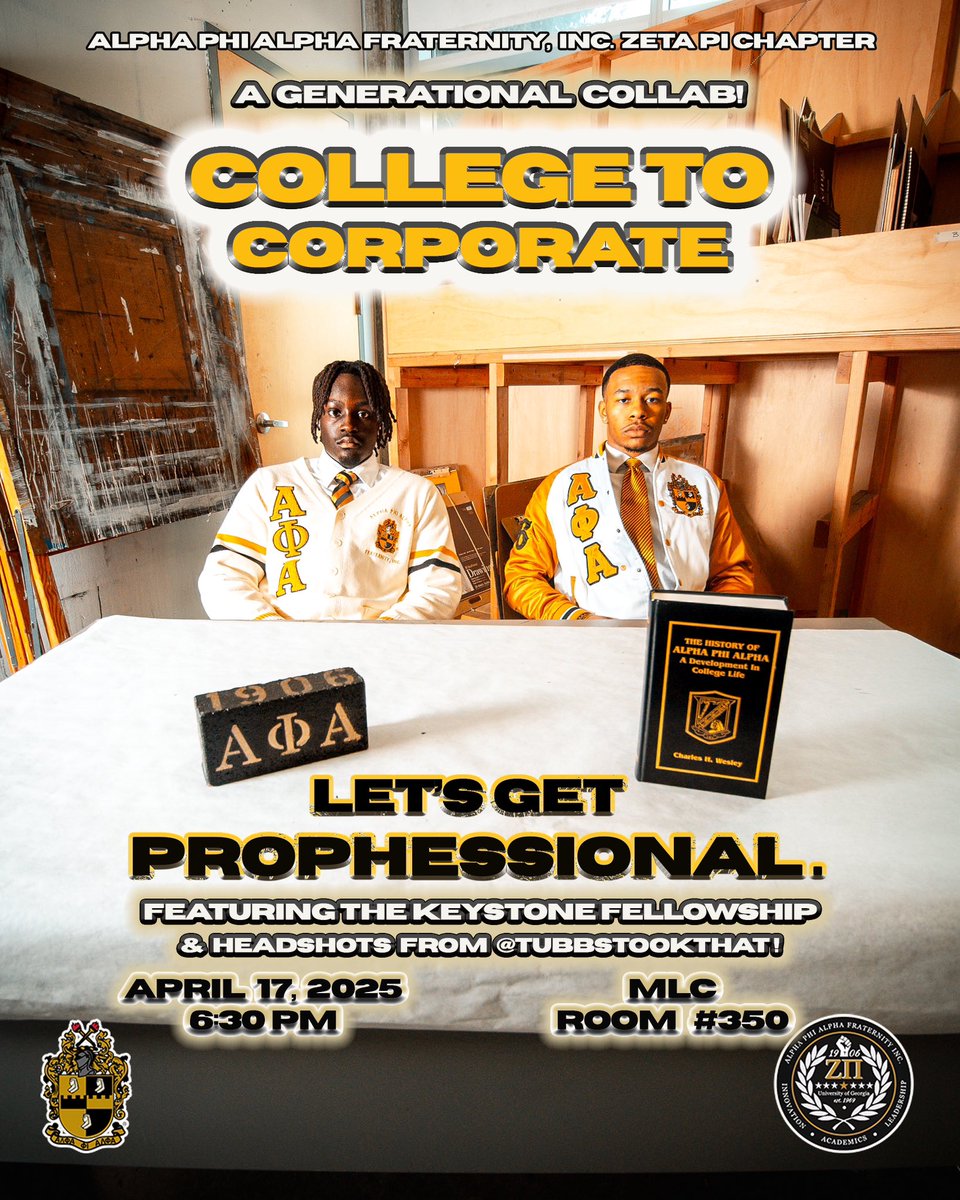 UGA_Alphas's tweet photo. After that, we will have our College To Corporate Life Program: Let’s Get Prophessional, in collaboration with the Keystone Fellowship! 🕴🏾🤙🏾 https://t.co/gT0i2cDMWC