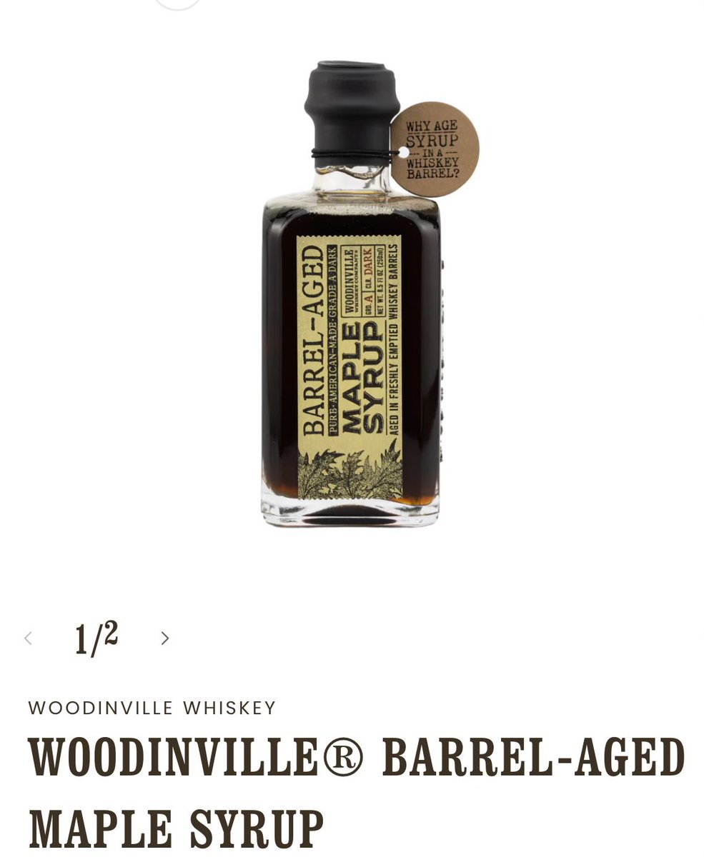 BJzyk's tweet photo. @BourbEnthusiasm Woodinville Whiskey makes a killer barrel-ages maple syrup! https://t.co/0uD3dgAcGa