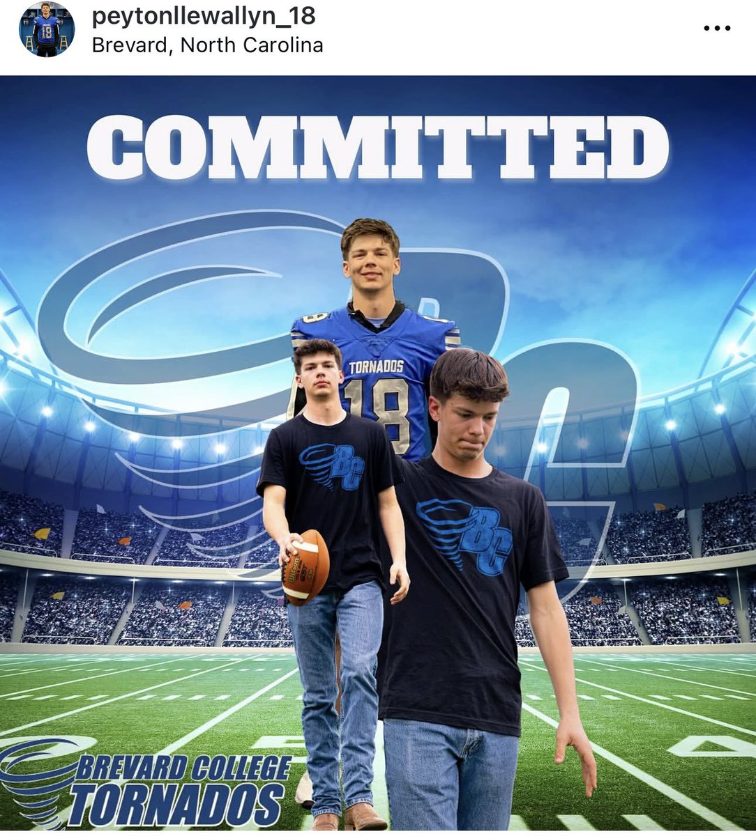 Congrats to our guy <a href="/PeytonLlewallyn/">Peyton Llewallyn</a> on his commitment to <a href="/BrevardF5/">BC Football 🌪</a> 
The Tornados are getting an #OKG to the core! 
Go Vikings! 
#RecruitValhalla
<a href="/Matttur/">Matt Turner</a> <a href="/COACH_ESPI/">Gil Espinoza</a> <a href="/CoachJoeyRider1/">joey rider</a> <a href="/CoachJimboHale/">Jimbo Hale</a>