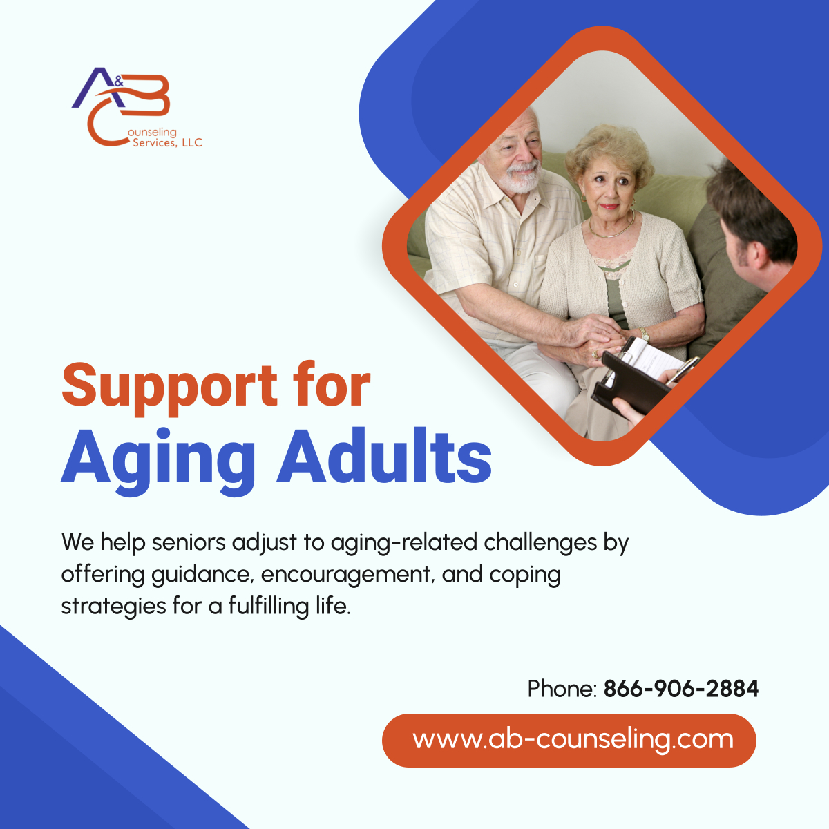 aandbcsvcs's tweet photo. Aging brings changes, but you don’t have to face them alone. Our counseling services offer the support you need. Contact us today! 

#CounselingForSeniors #FortLauderdaleFL #AgingSupport https://t.co/0WTpkwHo2i