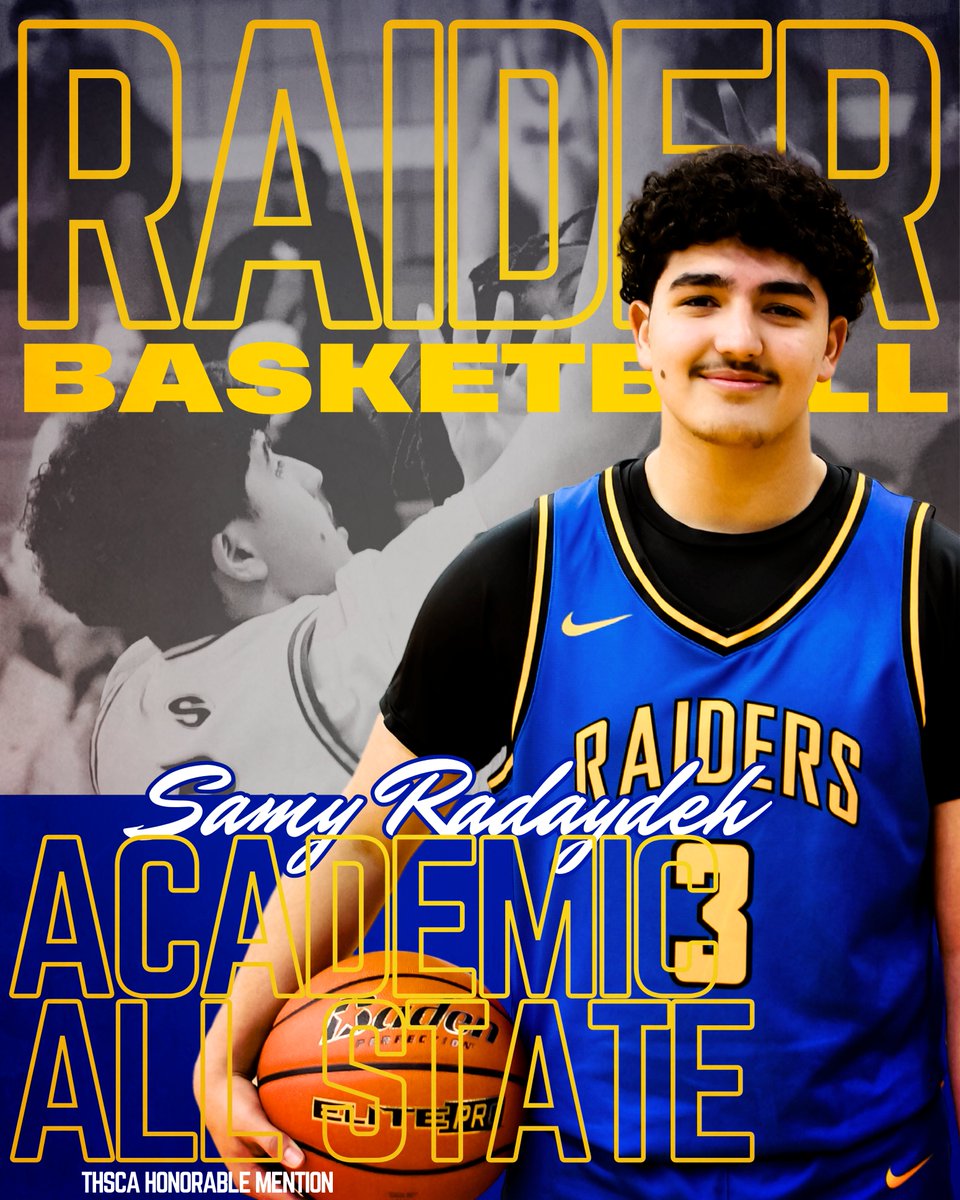 shsraiderhoops's tweet image. Congratulations to Samy Radaydeh for being named @THSCAcoaches  Honorable Mention Academic All-State!👏💪 @SunnyvaleISD @SVRaiderBooster @RaiderBuilt @Sunnyvale_HS
