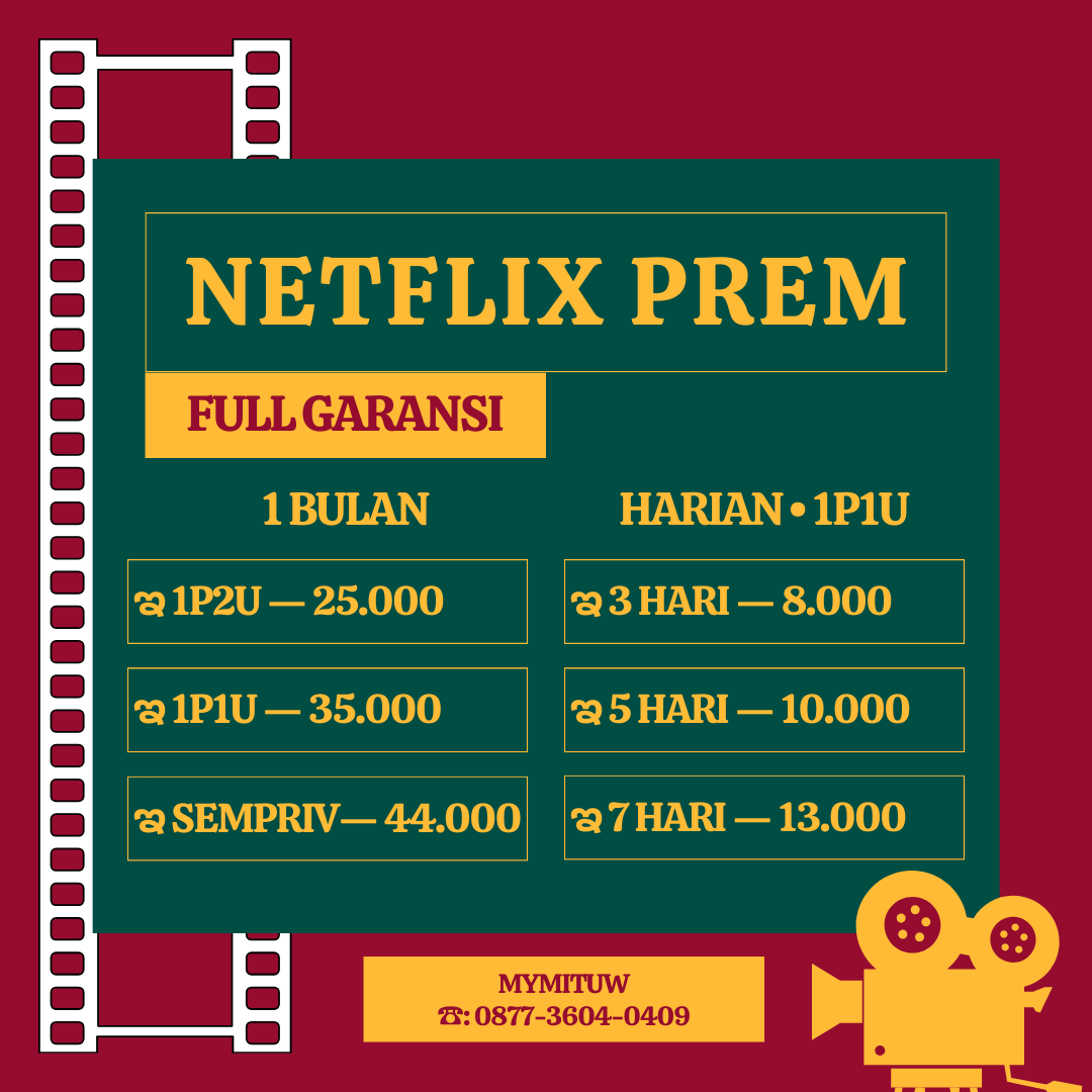 Ready netflix FULL GARANSI

Order ☎️: bit.ly/WA-mit
Trusted, cek 👉 bit.ly/MittuwProof