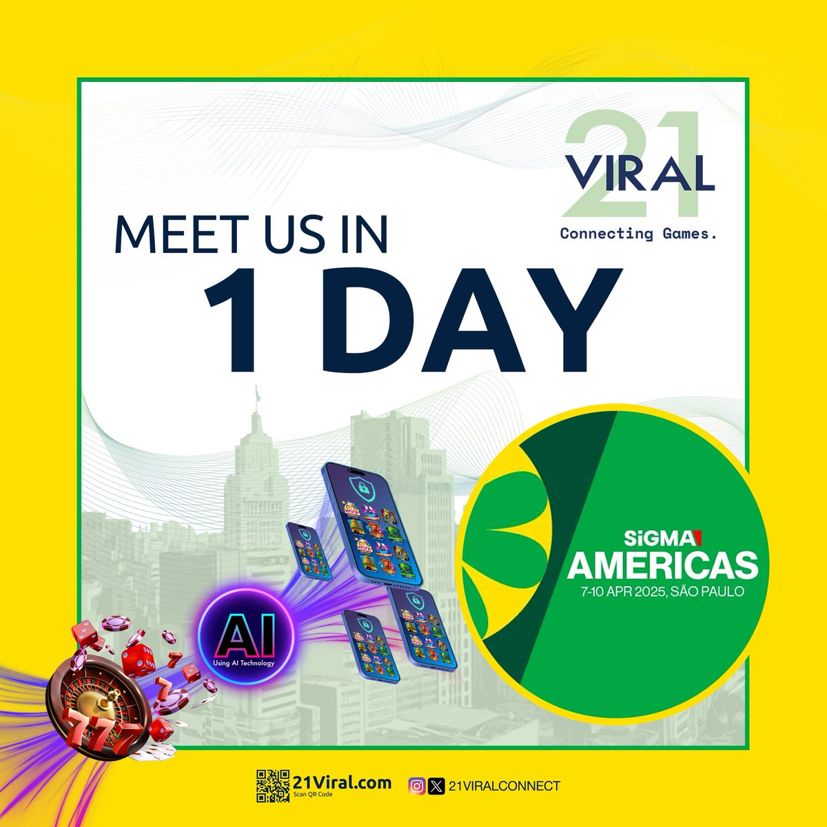21VIRALCONNECT's tweet image. Meet us in 1 day @SiGMAworld_ #brazil #saopaulo

Let’s talk #GameIntegration #fastertimetomarket 

DM us for a meeting @21VIRALCONNECT

#MeetMeAtSIGMA
#LetsmeetAtSIGMASAOPAULO
#SIGMA
#SIGMASAOPAULO
#SIGMAEvents
#SIGMAAMERICAS
#BRAZIL
#SAOPAULO
#LATAM