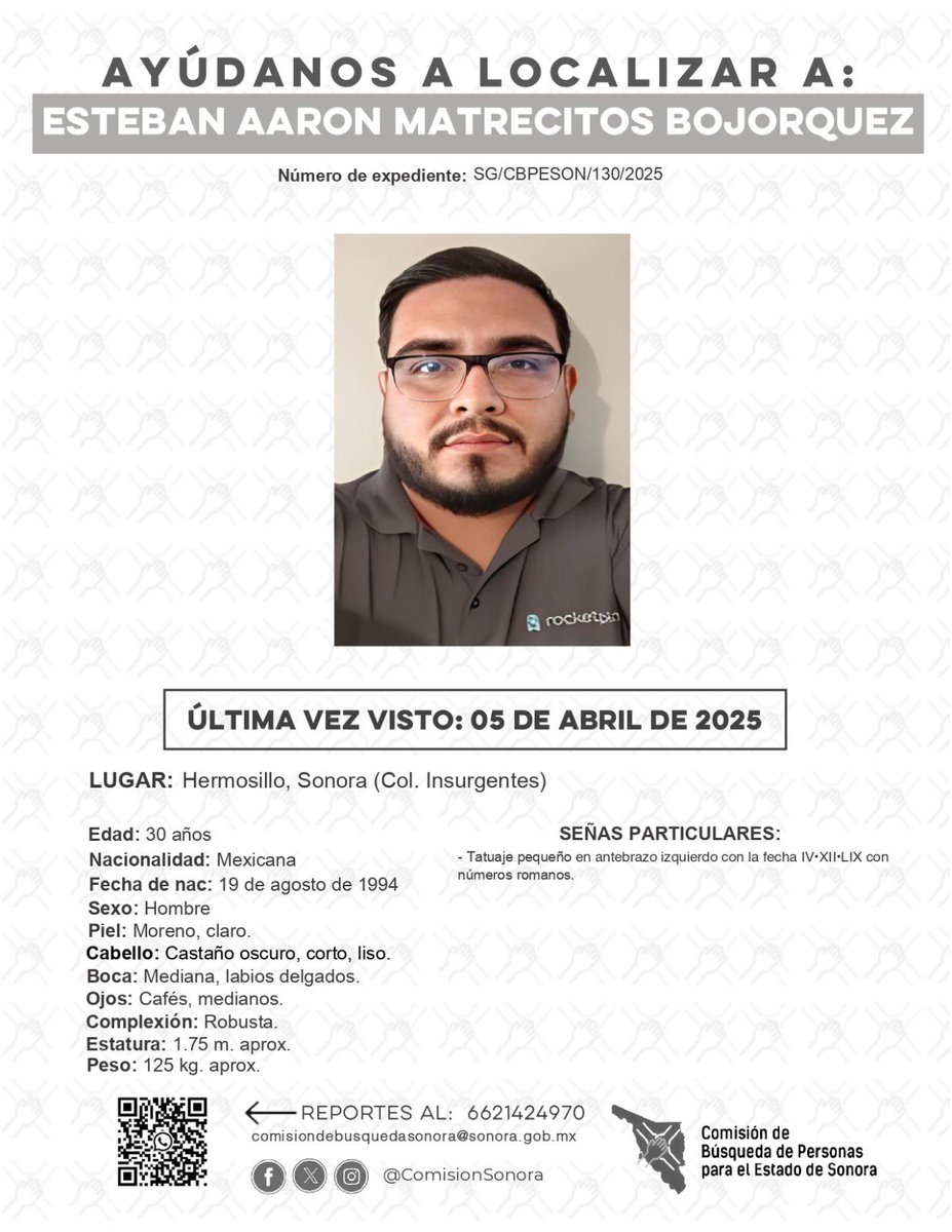 Comisión de Búsqueda de Personas para Sonora tweet media