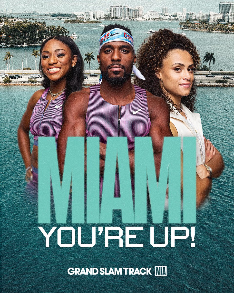 GrandSlamTrack's tweet image. MIAMI YOU'RE UP!
26 days to go 😎 
Get your tickets here: bit.ly/3OCF4hp