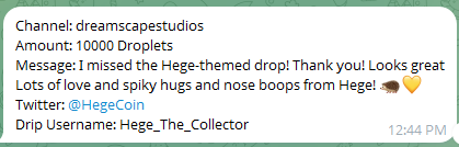 Huge shout out and thank you to <a href="/HegeCoin/">$HEGE</a> for the 💧 and support 💪 

Love the cool lil message ♥ and would love to drop some hege tribiutes to you guys for sure 😉 you deserve to be holding these hegends 💪 

Love doing Hege tributes ♥