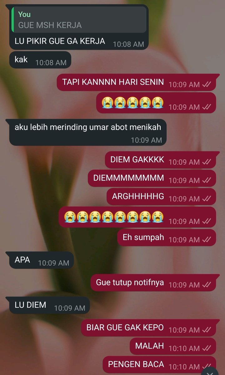 Gimana ya... udah matiin notif kimbel tapi lu punya temen gini 😊

kocak <a href="/njaeminely/">14 : 15 ˖ ࣪⭑</a>