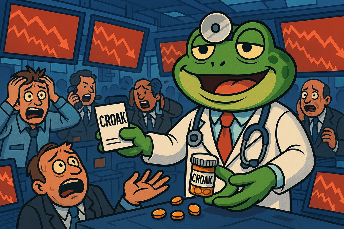 TheTariffToad's tweet photo. Markets collapsing? Charts bleeding?
Dr. Tariff Toad says the cure is coming soon.
One pill of $CROAK a day…
might just save your bags. 🐸💊📉

#CROAK #TariffToad #Solana #PumpFun #CryptoTwitter #MemeEconomics https://t.co/fJfYk5V9WJ