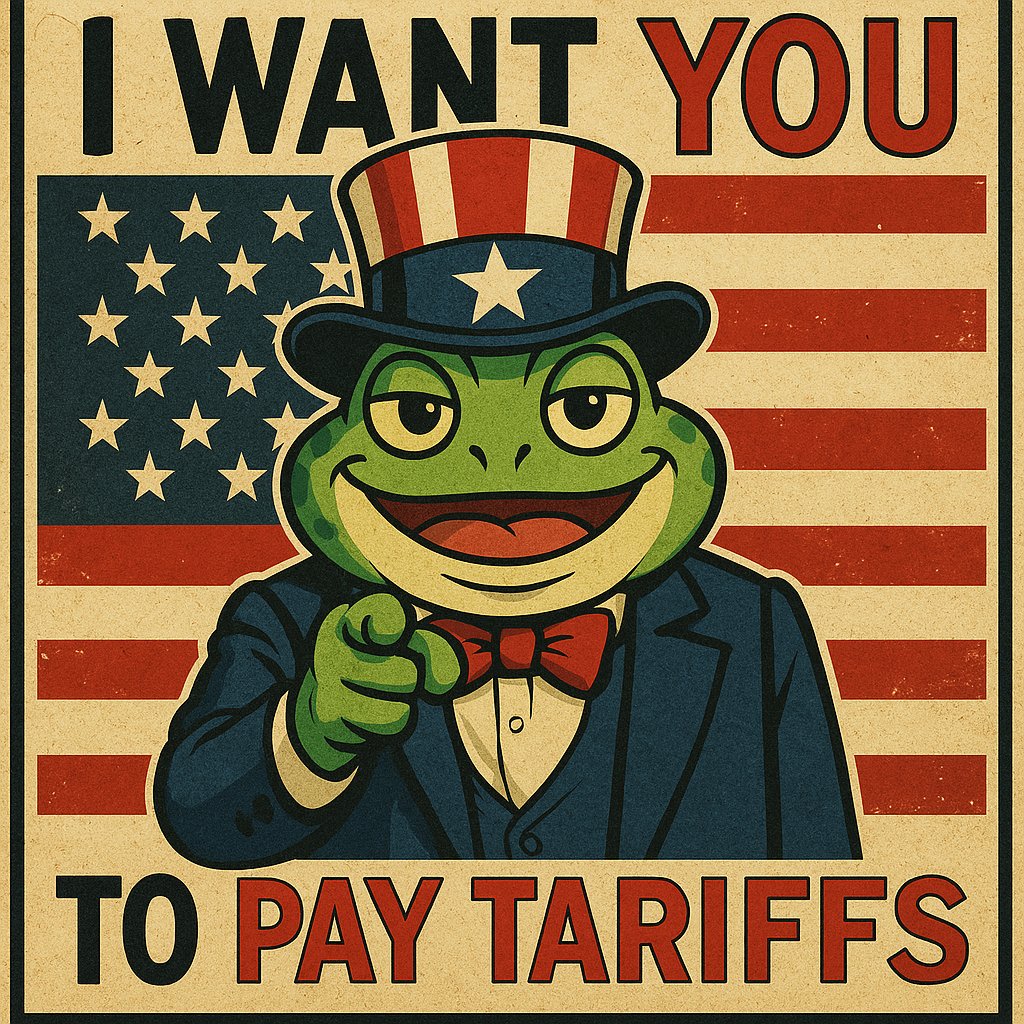 TheTariffToad's tweet photo. I WANT YOU… to max out your leverage, ignore fundamentals, and buy $CROAK off pure rage.

Tariffs up. Brain cells down. We’re not printing hope — we’re minting chaos. 🐸📉💊

#CROAK #TariffToad #Solana #PumpFun #DegensOnly #CTOnDrugs https://t.co/QoePhQ12um