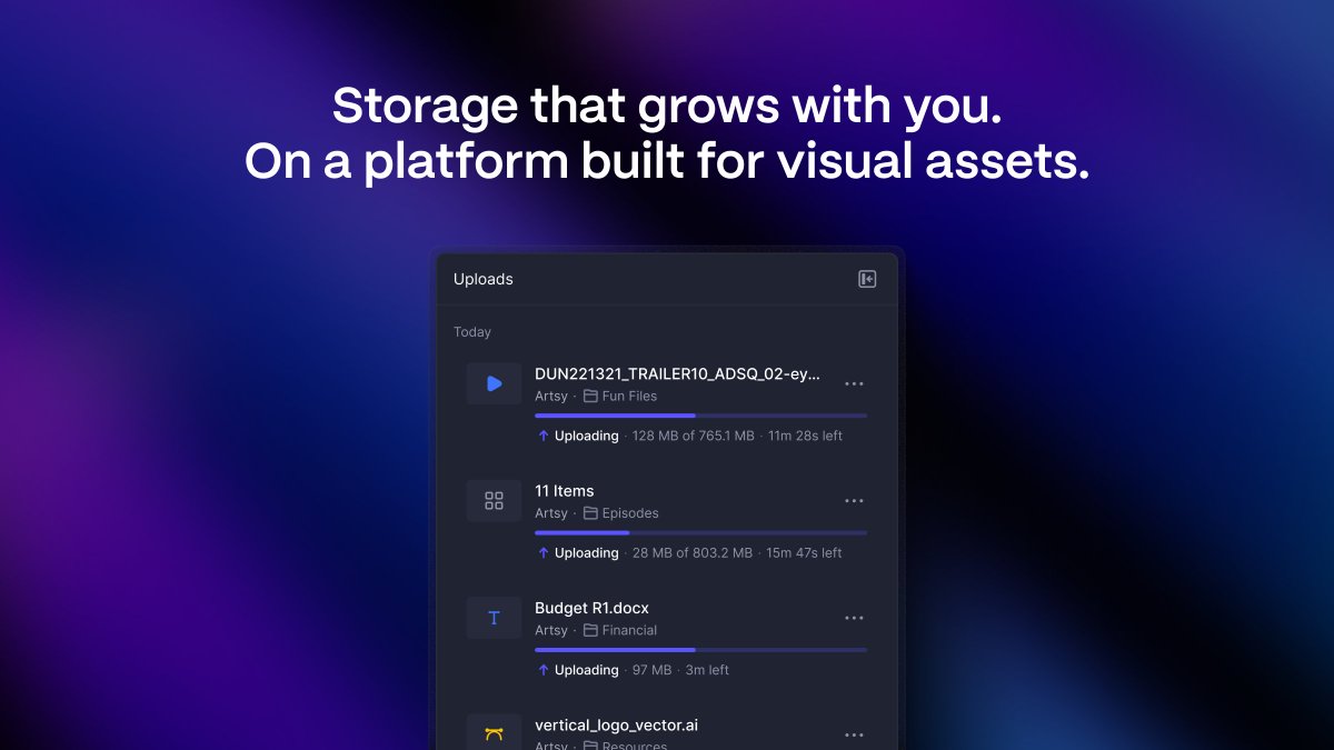 Enjoy more storage at no additional cost with a Frame.io V4 account. 

Now those scripts, stills, and project files can all be stored, managed, and shared in one place. It’s that simple. 

Try it today: frame.io