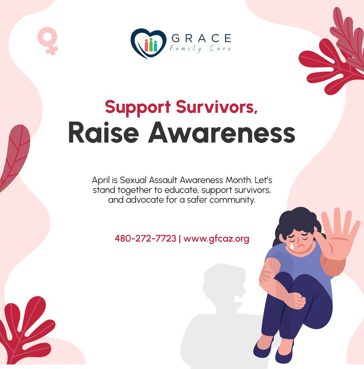GraceFCare's tweet photo. Awareness leads to change. Let’s work together to prevent sexual violence and support survivors. Your voice matters! 

#EndSexualViolence #SupportSurvivors #SAAM2025 https://t.co/PvTbDFLbhM
