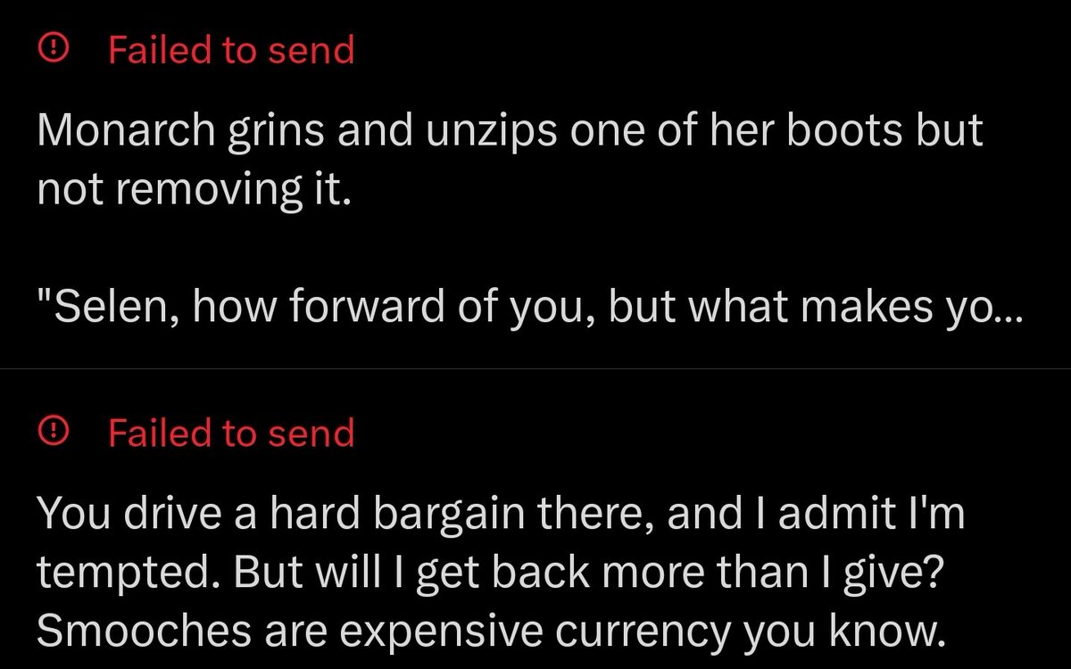 ScuffedProtag's tweet image. 👑 Is anyone else getting this shit? It seems like the posts are still going through but Twitter says they failed.