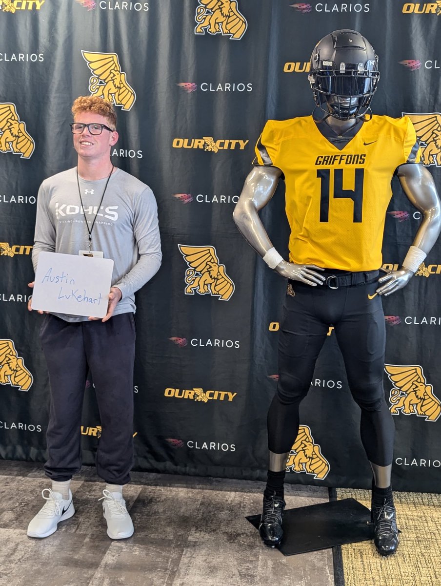 Austin Lukehart 4⭐️ (Kohls) (@austin_lukehart) on Twitter photo Thank you <a href="/MWSU_Football/">Missouri Western Football</a> for the great junior day. I learned a lot about there recruiting process and the way to become a successful Griffon. Hope to stay in touch with <a href="/coachmcquillan/">Coach McQuillan</a> and <a href="/brandonsandersx/">Coach Brandon Sanders</a>
Next up May 3rd, 816 kicking camp!!!! Thank you <a href="/MWSU_Football/">Missouri Western Football</a> for the great junior day. I learned a lot about there recruiting process and the way to become a successful Griffon. Hope to stay in touch with <a href="/coachmcquillan/">Coach McQuillan</a> and <a href="/brandonsandersx/">Coach Brandon Sanders</a>
Next up May 3rd, 816 kicking camp!!!!