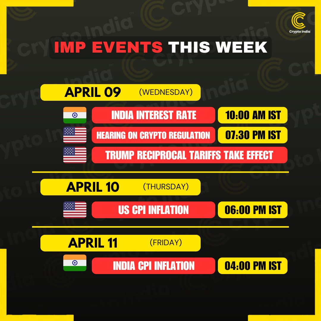 CryptooIndia's tweet photo. 🚨 IMP Dates of the week to keep an eye on: https://t.co/CfYH1v6hzh