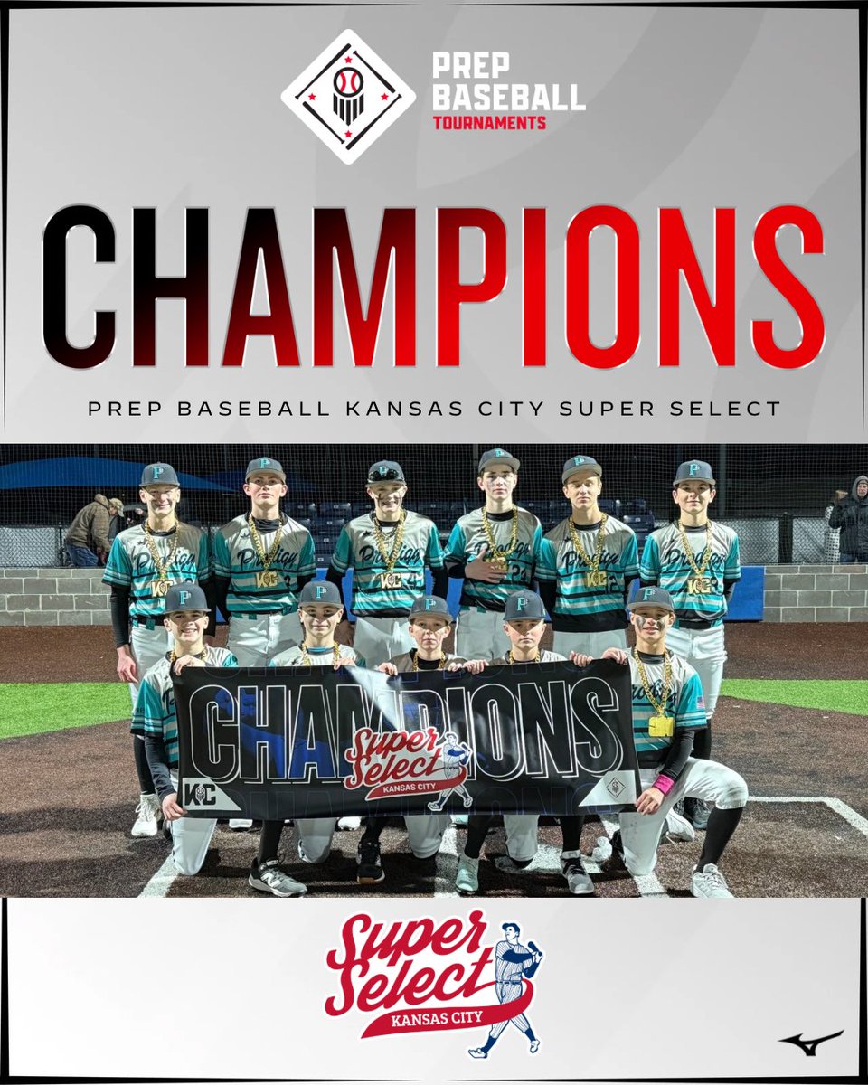 PrepBaseballKC's tweet image. 🏆CHAMPIONS🏆 

Congratulations to the 2025 PBKC Super Select 13U D2 Champions, Prodigy Express!!!  

#PrepBaseballKC