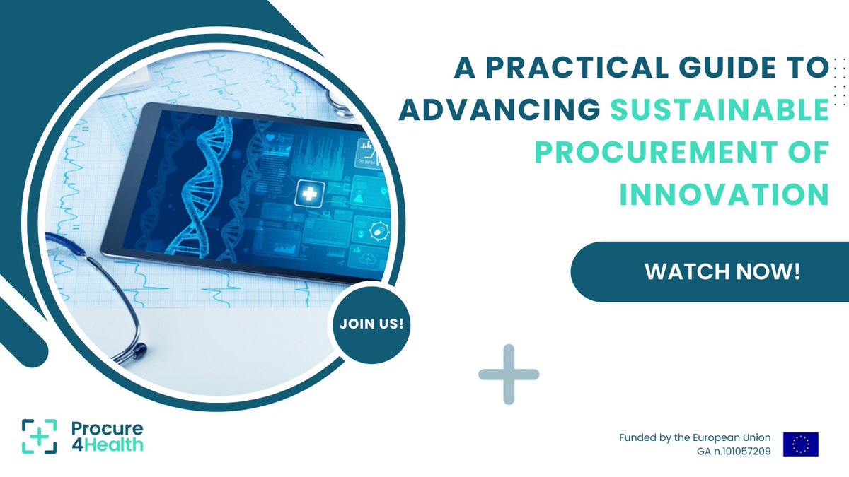 P4H Insight #8 webinar recording is now available!

Missed the live session of the webinar: A Practical Guide to Advancing Sustainable Procurement of Innovation?  Don’t worry; watch the recording here: procure4health.eu/repository/