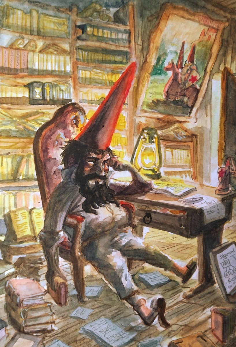 Ce gnome essaie de percer à jour les liens entre les différentes versions de la légende arthurienne.

[ #gnomes ]