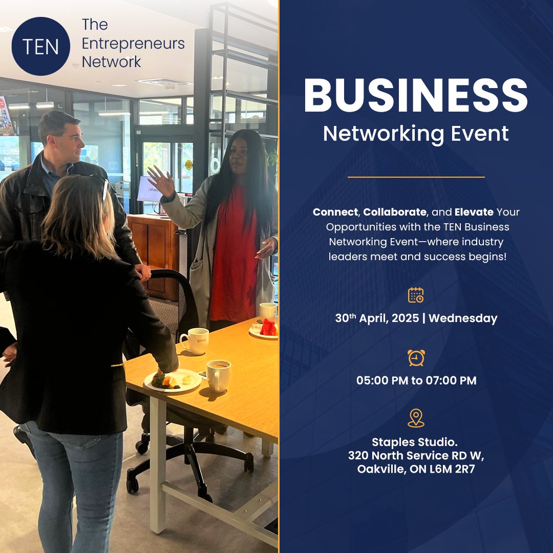 𝐉𝐨𝐢𝐧 𝐭𝐡𝐞 𝐓𝐄𝐍 𝐁𝐮𝐬𝐢𝐧𝐞𝐬𝐬 𝐍𝐞𝐭𝐰𝐨𝐫𝐤𝐢𝐧𝐠 𝐄𝐯𝐞𝐧𝐭! 🚀 

#Connect, #collaborate, and #elevate your opportunities at **#TEN #Business #Networking Event**—where #industry leaders meet and #success begins! 🔥