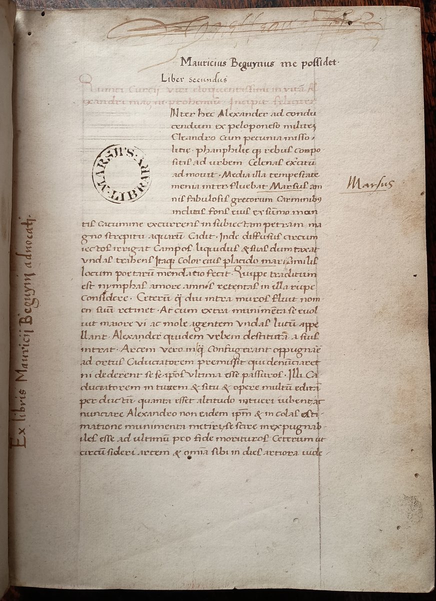 It has been in Marsh's for 318 years, having belonged to a lawyer named Mauricius Beguynus at one stage, and later our first librarian, Élie Bouhéreau.