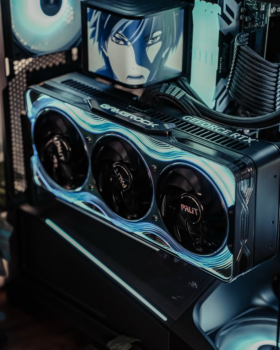 Palit_Global's tweet photo. The #PALIT GeForce RTX 5070 Ti #GameRock Showcase

With PALIT's ARGB SYNC EVO technology, you can sync the graphics card's lighting with your entire system for a truly immersive setup.

Seriously, how sick is this build?🤤

📸@TechRaptor1 

#PCBuild #PCSetUp #RTX5070Ti #PCMR https://t.co/9wVJfKbOzx