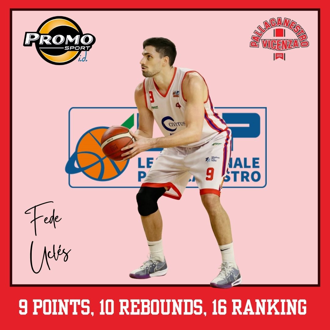 Italy - Serie B 🇮🇹 Fede Uclés had 9 points, 10 rebounds and 4 assists (16 ranking) for Pallacanestro Vicenza #PSFam