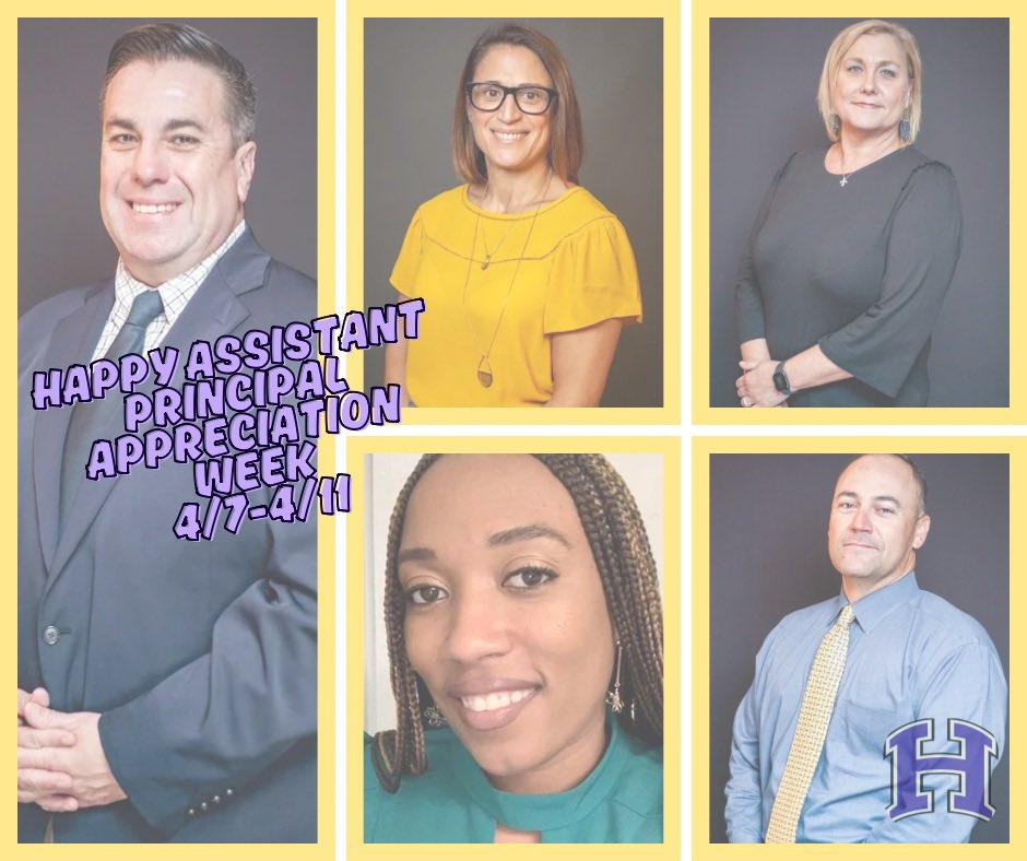 April 7th-11th is Assistant Principal Appreciation Week! Take a moment to thank our HHS Assistant Principals for their dedication and all they do for our tiger family each day!