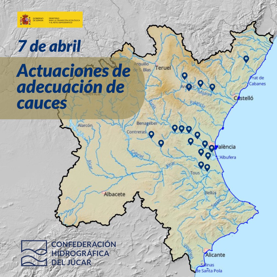 ✅Continúan las actuaciones de recuperación de cauces en Valencia, Castellón y Teruel.

🟢Los trabajos consisten en la retirada de elementos obstructivos, la adecuación de las secciones y la limpieza de obras de paso, entre otras tareas.

Sigue 👇