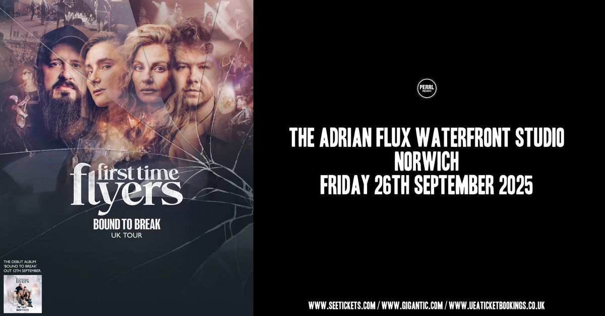 The Adrian Flux Waterfront (@waterfrontnr1) on Twitter photo 🚨ON SALE NOW🚨
<a href="/firsttimeflyers/">FIRST TIME FLYERS</a> are coming to the Studio this September for their ‘Bound To Break' UK Tour!
They have an undeniable ear for feel-good melodies, wrapped in the warmth of 4-part harmony.
Tickets available now!
ueaticketbookings.co.uk/event/first-ti… 🚨ON SALE NOW🚨
<a href="/firsttimeflyers/">FIRST TIME FLYERS</a> are coming to the Studio this September for their ‘Bound To Break' UK Tour!
They have an undeniable ear for feel-good melodies, wrapped in the warmth of 4-part harmony.
Tickets available now!
ueaticketbookings.co.uk/event/first-ti…