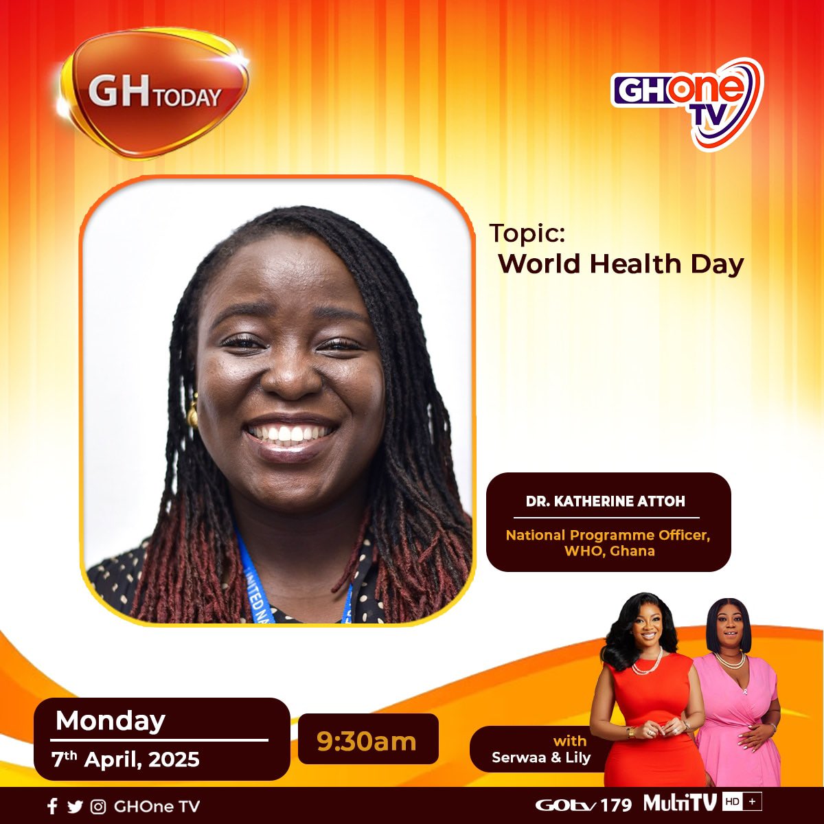 WHOGhana's tweet photo. #WorldHealthDay2025 focuses on ending preventable maternal and newborn deaths.
It's a chance to reflect on our progress & commit to achieving #UHC.
This morning, @WHOGhana teams are visiting media houses to highlight our impact and the need to #InvestInWHO.
#DeliveryForImpact https://t.co/afTspgLjs2