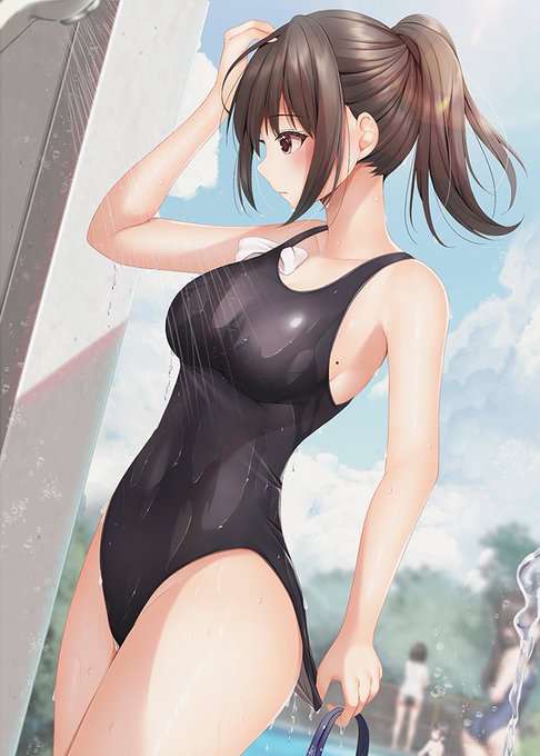 シャワー浴びながら自然に食い込み直す水泳部エース 