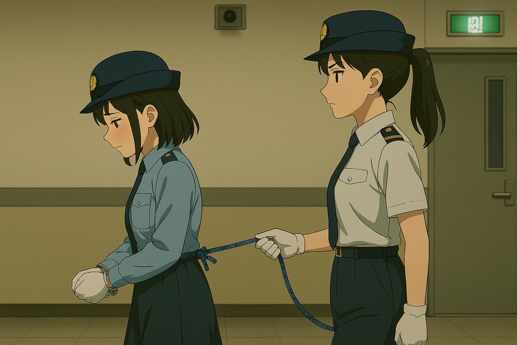 はいどうぞ！
(AIの力で自衛官に捕まった女性警察官を描いてみた)