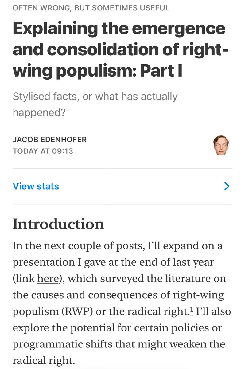 First instalment of my Substack primer on right-wing populism in Europe is out.