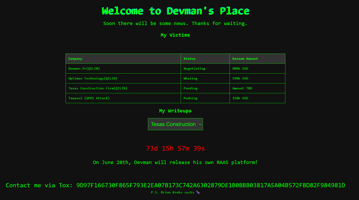 RakeshKrish12's tweet photo. #DEVMAN #Ransomware announced, listed victims from #Qilin & #APOS
https://t.co/OfTEmC0fEM
Also explained how they infiltrated a victim!
Tools Used: CrackMapExec, #EternalBlue #Exploit (MS17-010), iamdidy.exe (from APOS)
#security #infosec #OSINT #hack #darkweb #malware #TOR https://t.co/fj92pN82Qh