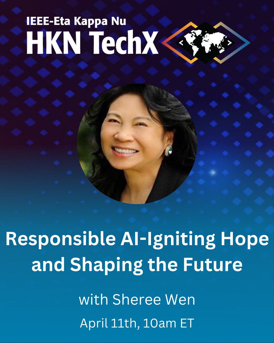 What is IEEE-USA is doing for the Responsible AI? Find out at the "Responsible AI-Igniting Hope and Shaping the Future" session at HKN TechX later this week! There's still time to register: techx.hkn.events/registration/ #HKNTechX