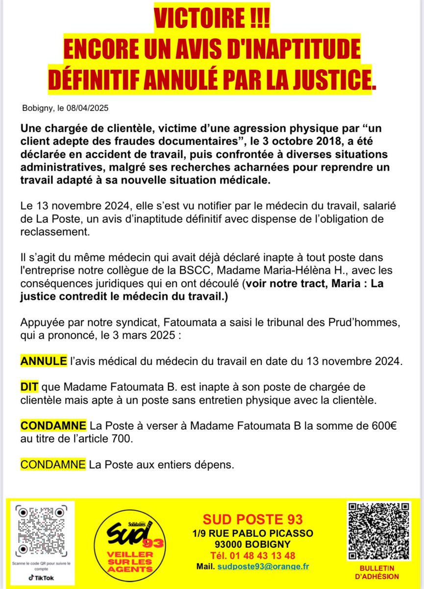 VICTOIRE !!! ENCORE UN AVIS D’INAPTITUDE DÉFINITIF ANNULÉ PAR LA JUSTICE.