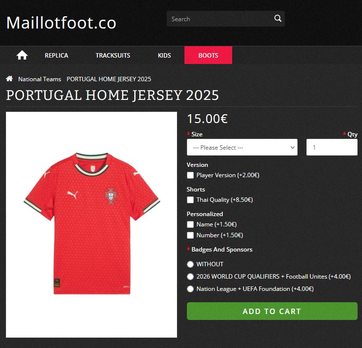 T’as capté ou pas ?  
Le maillot 2025 du Portugal est en ligne 🔥  
Et les tarifs ?... Faut voir ça pour y croire 😳  
Lien en bio

#NationsLeague #QualificationsCDM2026 #CoupeDuMonde2026 #CristianoRonaldo #PortugalFootball #ForçaPortugal