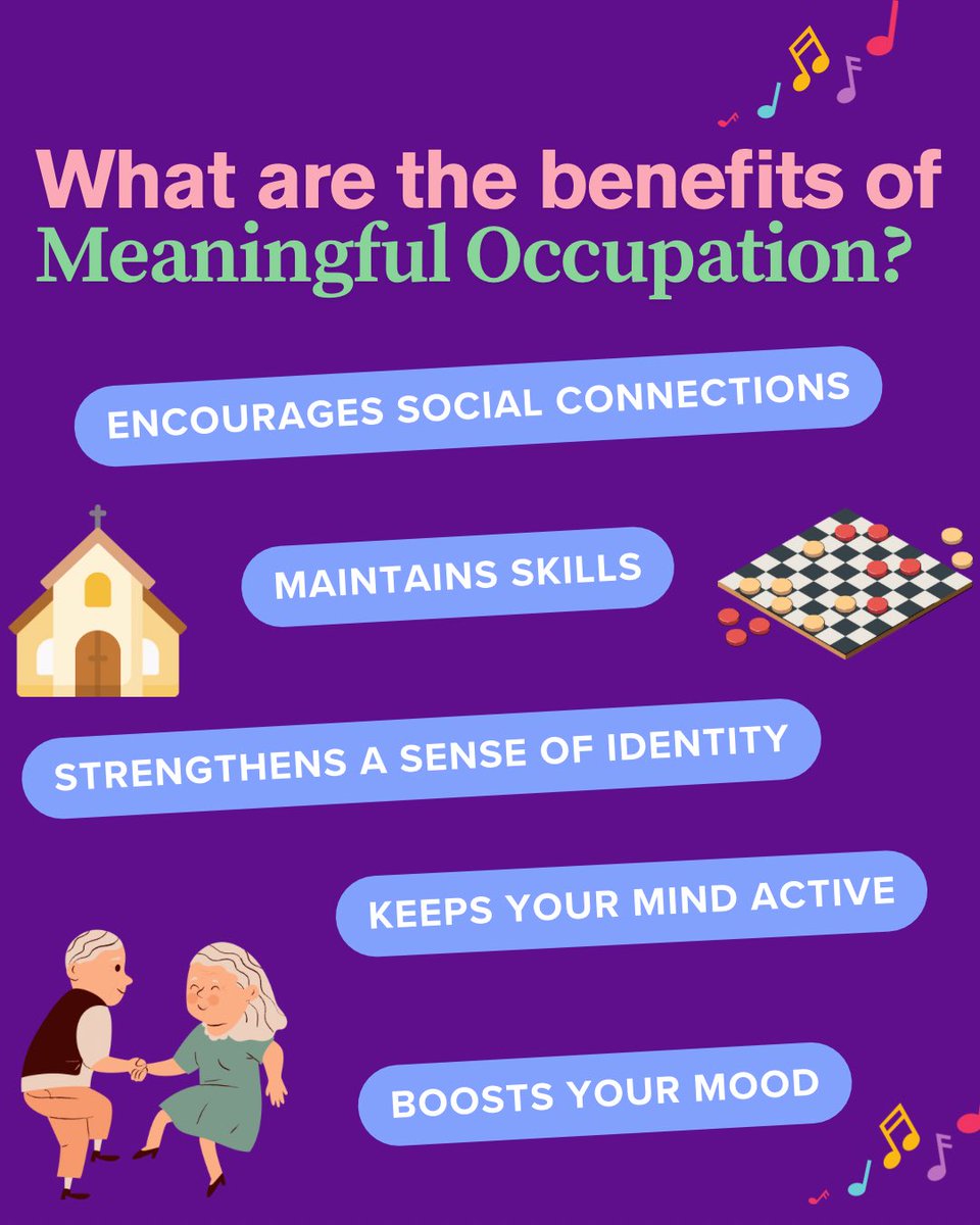 Check out our Instagram post, whether it’s gardening, painting or a chat over a cup tea meaningful occupation has many benefits💜