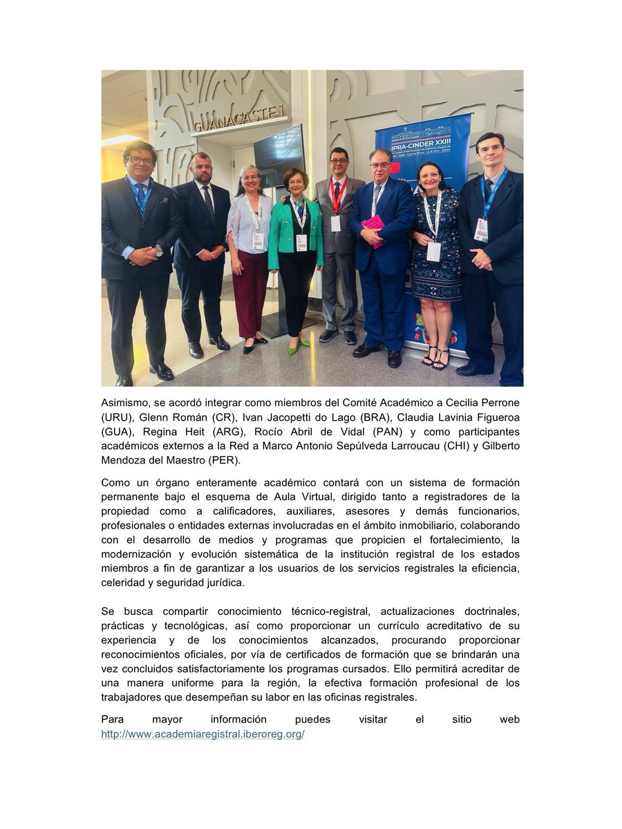 CREACIÓN DE LA ACADEMIA IBEROREG
DE FORMACIÓN REGISTRAL CONTINUADA

academiaregistral.iberoreg.org