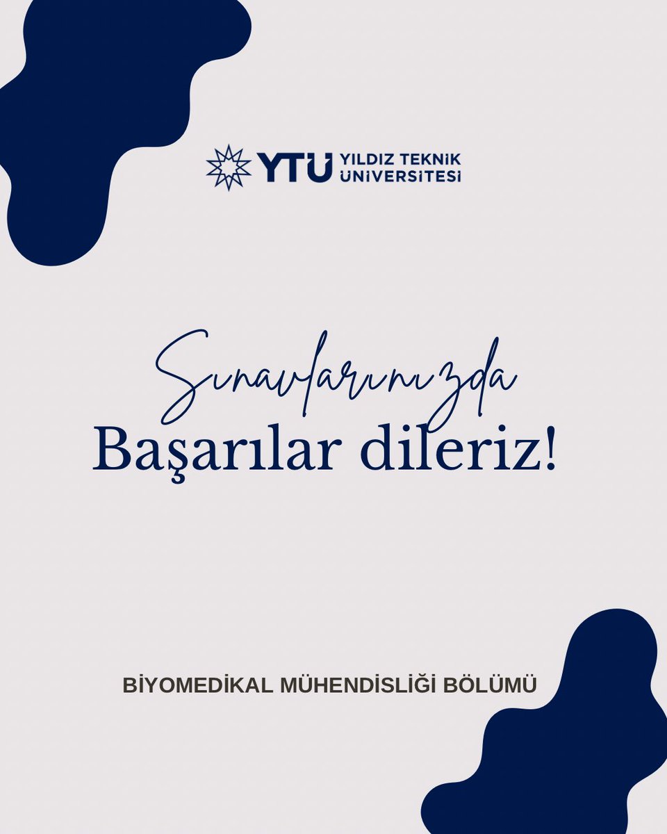 Sevgili öğrenciler,
Sınavlarınızda başarılar dileriz.