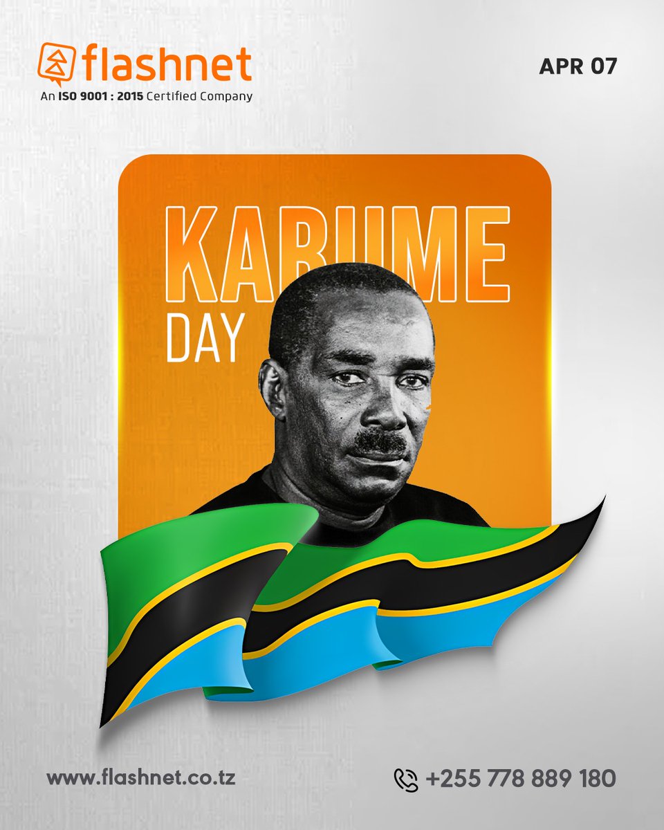 flashnet_tz's tweet image. Freedom is never given, it is earned!
Let us make the occasion of Karume Day a memorable one by promising ourselves that we will always work hard to make the dreams of Abeid Karume a reality. 
-Team Flashnet

#Tanzania #Flashnet #CelebrateWithFlashnet #KarumeDay #Legacy #Internet
