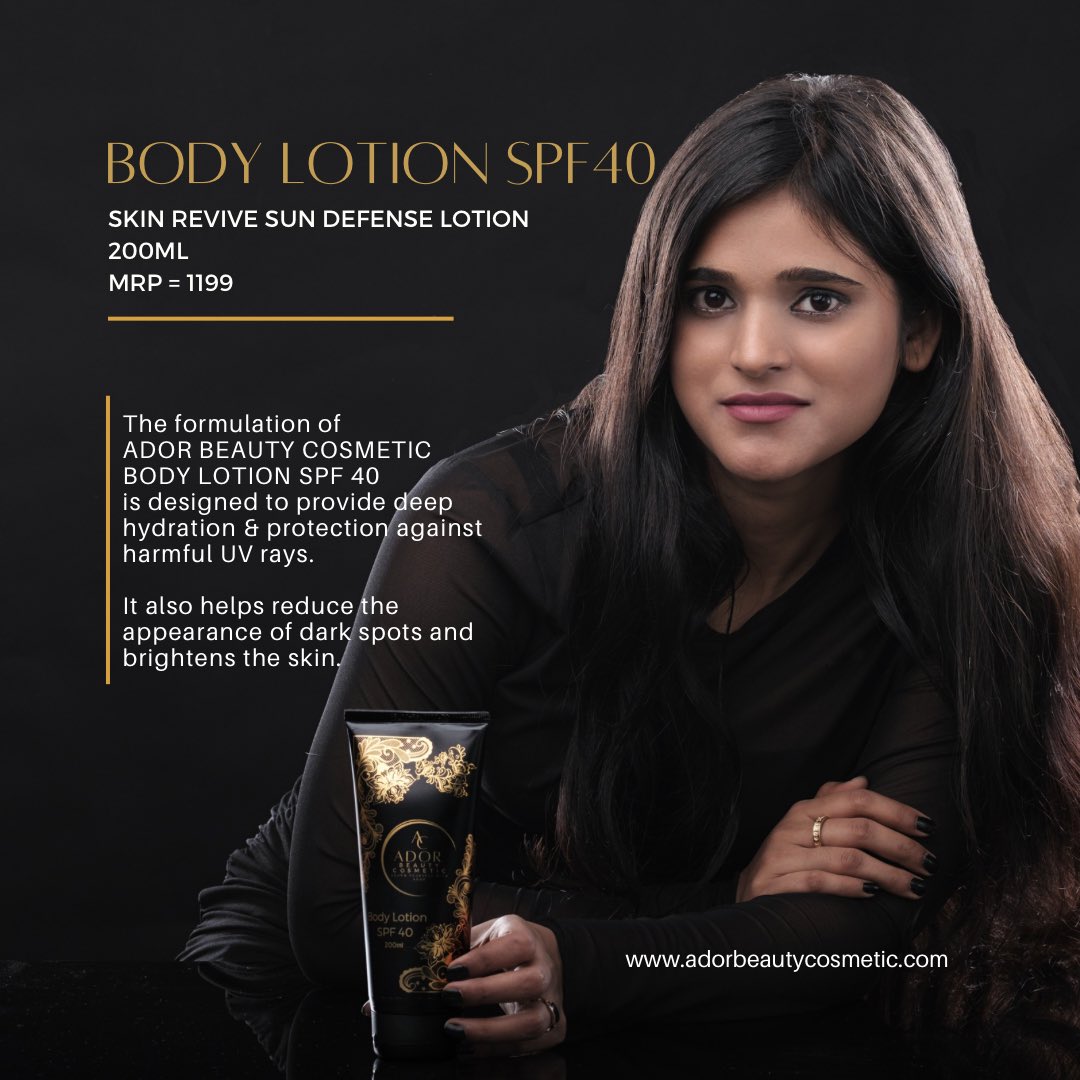 AC_ador03's tweet image. No more layering products! Ador Beauty Cosmetic Body Lotion SPF 40 hydrates, protects from UV rays &amp;amp; brightens skin—all in one luxurious step. Say goodbye to dullness &amp;amp; dark spots.
Shop now: adarbeautycosmetic.com 
#SPF40 #AdorBeautyCosmetic