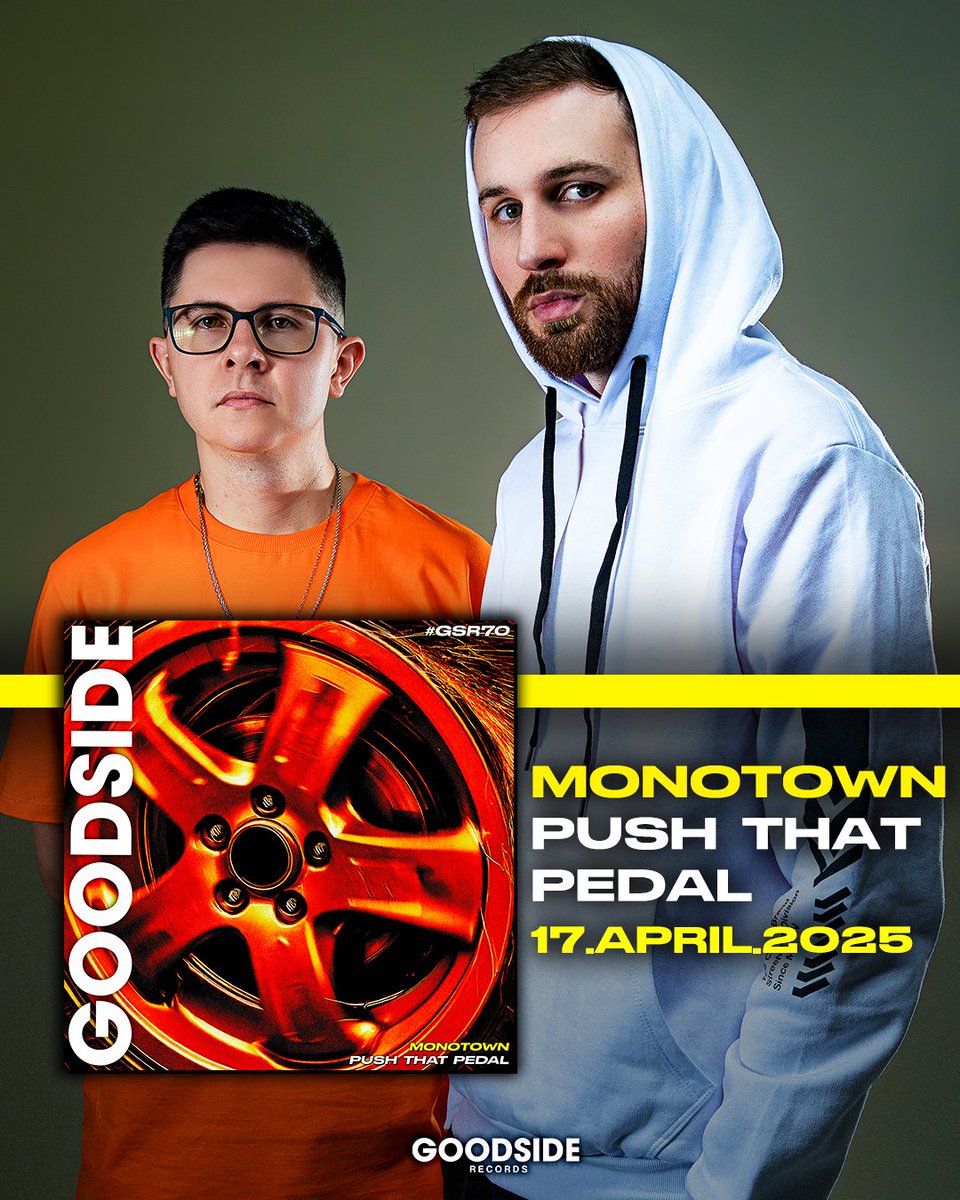 Brazilian duo <a href="/Monotownmusic/">Monotown</a> make their debut on GOODSIDE with their club roller Push That Pedal🛞17.APRIL.2025

Pre-Save → lnk.to/GSR70PushThatP… 🛞

#goodside #techhouse #newmusic #monotown