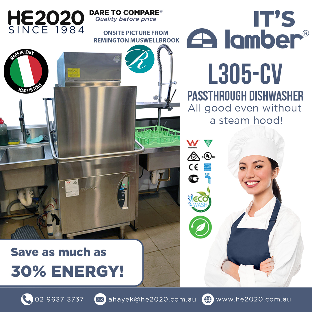 Bringing our dishwasher all the way to Muswellbrook! With a capacity of up to 1440 plates per hour, the Lamber L305-CV is one of your best picks!

Interested in more of our products? Find more at he2020.com.au